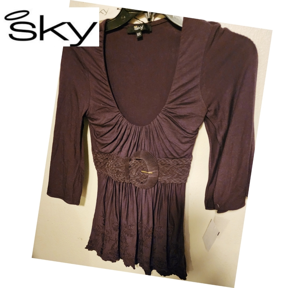 Sky Top with Suede Belt. Sz XS.  New. DEAL!!